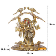 KridayKraft Radha Krishna Standing Playing Flute Under Tree idol Metal Statue Gold Antique Finish for Pooja & Home,Office Decorative,Radha Krishna Murti Showpiece Figurines,Religious idol Gift Article...