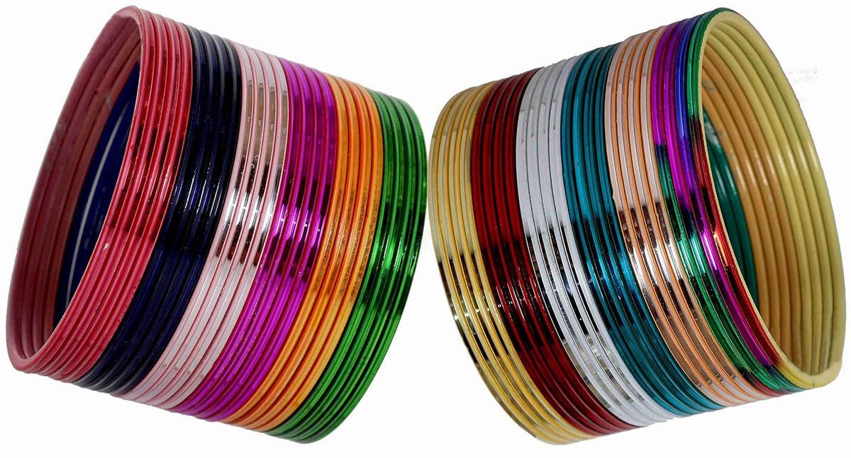 NMII Non Precious Metal Base Metal With Shiny Worked and Glossy Finished Bangle Set For Women and Girls