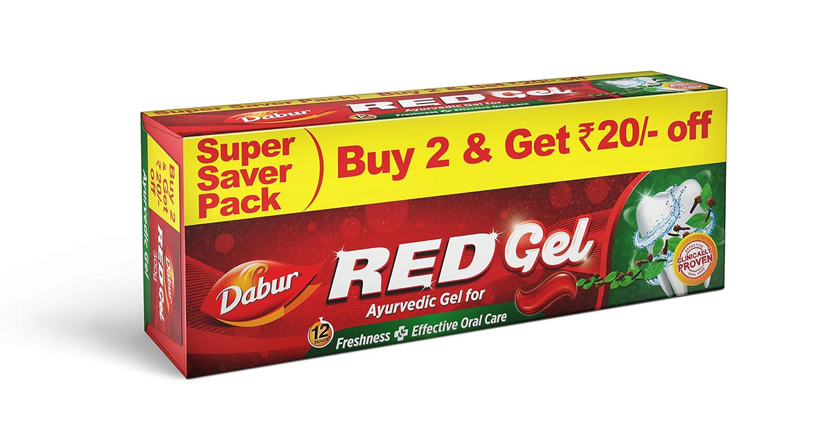 DABUR Red Gel Controls Bad Breath, Plaque, Gingivitis, Toothache - 150 G (Pack Of 2) Odomos Narurals Mosquito Repellant Spray - 100 Ml