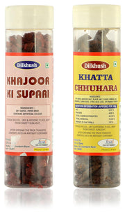 Dilkhush Khajoor Ki Supari and Khatta Chhuhara, 300 g (Combo of 2)