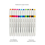 Camel Camlin Brush Pen 12 Shades, Bold - Assorted