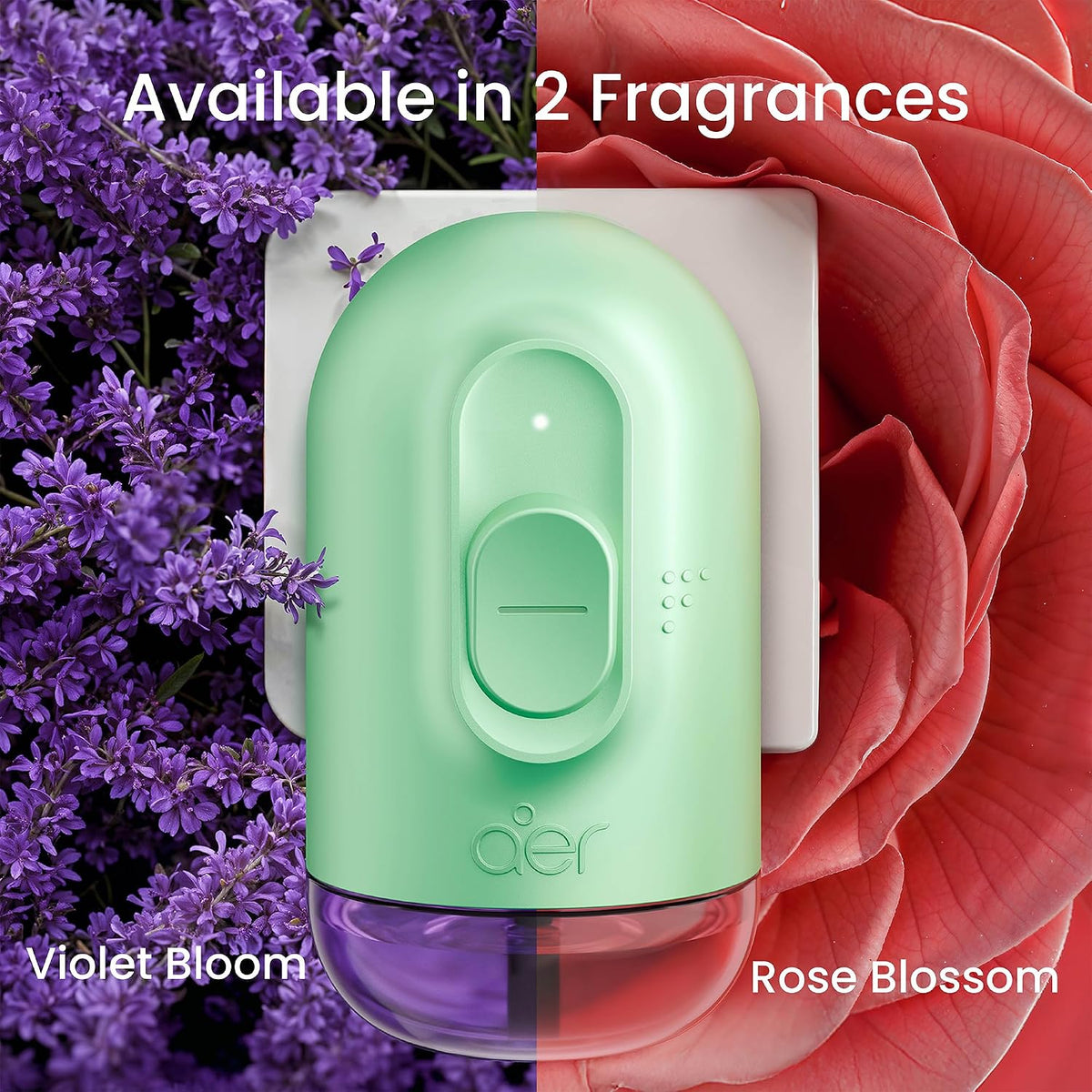 Godrej aer Plug Electric Air Freshener 2 Refills (20ml each) | Violet Bloom | Lasts up to 120 days, Liquid (Pack of 2)