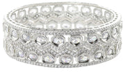 NMII Alloy Metal American Diamond Bangles Bracelet Jewellery Set For Women & Girls | Oval Shaped Cubic Zirconia Bangle | Premium Bridal Kada For Wedding, Party, Spaecial Occasion- Set of 2 Bangles