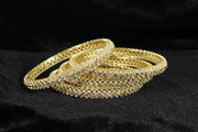 NMII Stylish Designer Metal Bangles Set For Women & Girls with Zircon Stone | Diamond Bangles | Traditional Bangles For Wedding, Party, Shadi, Function | Women's Fashion Jewellery- Set of 4