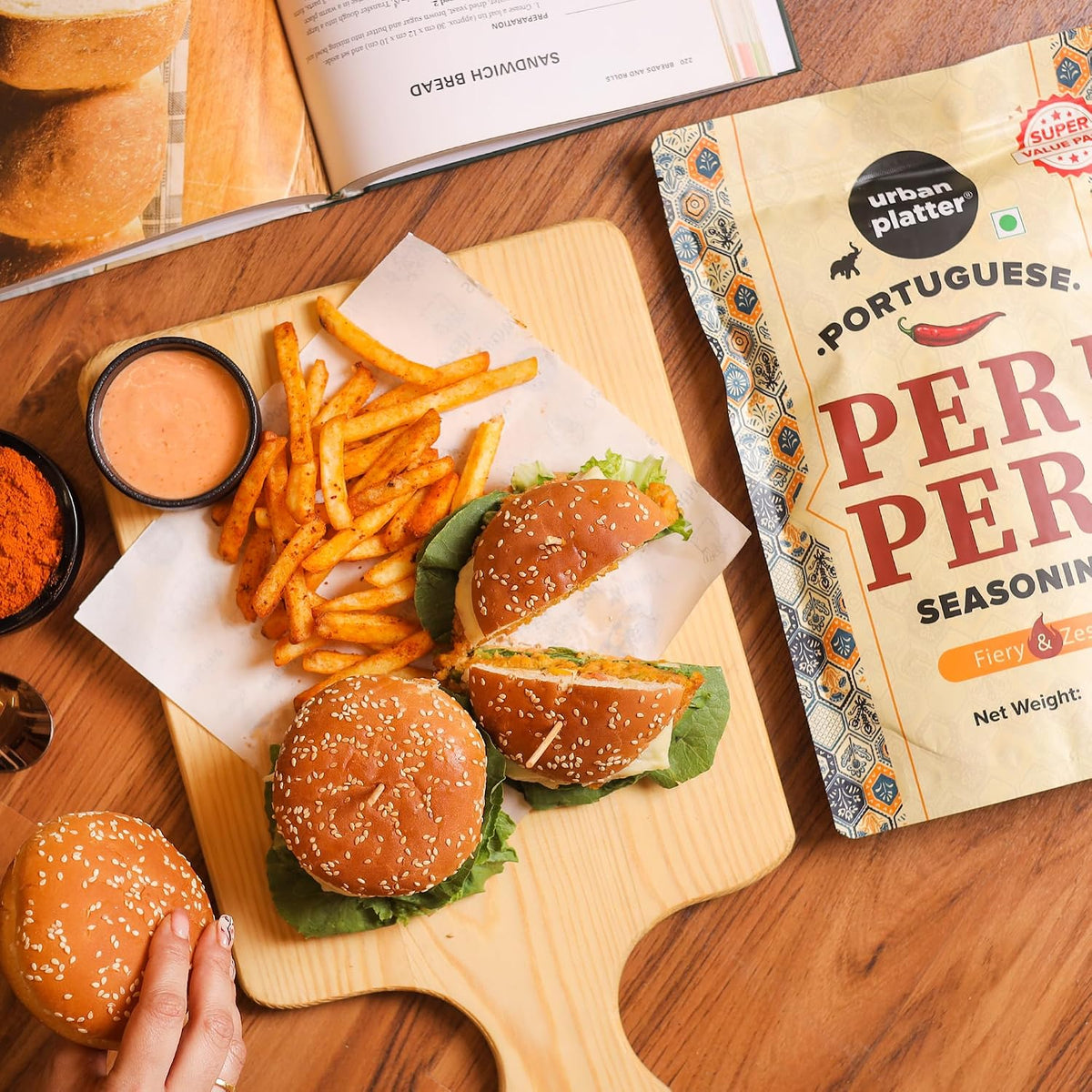 Urban Platter Portuguese Peri Peri Seasoning Mix, 1Kg (an All Purpose Seasoning, Perfect for Pop Corn, Pasta, Fries Seasoning | Dairy-Free) [HoReCa Pack]