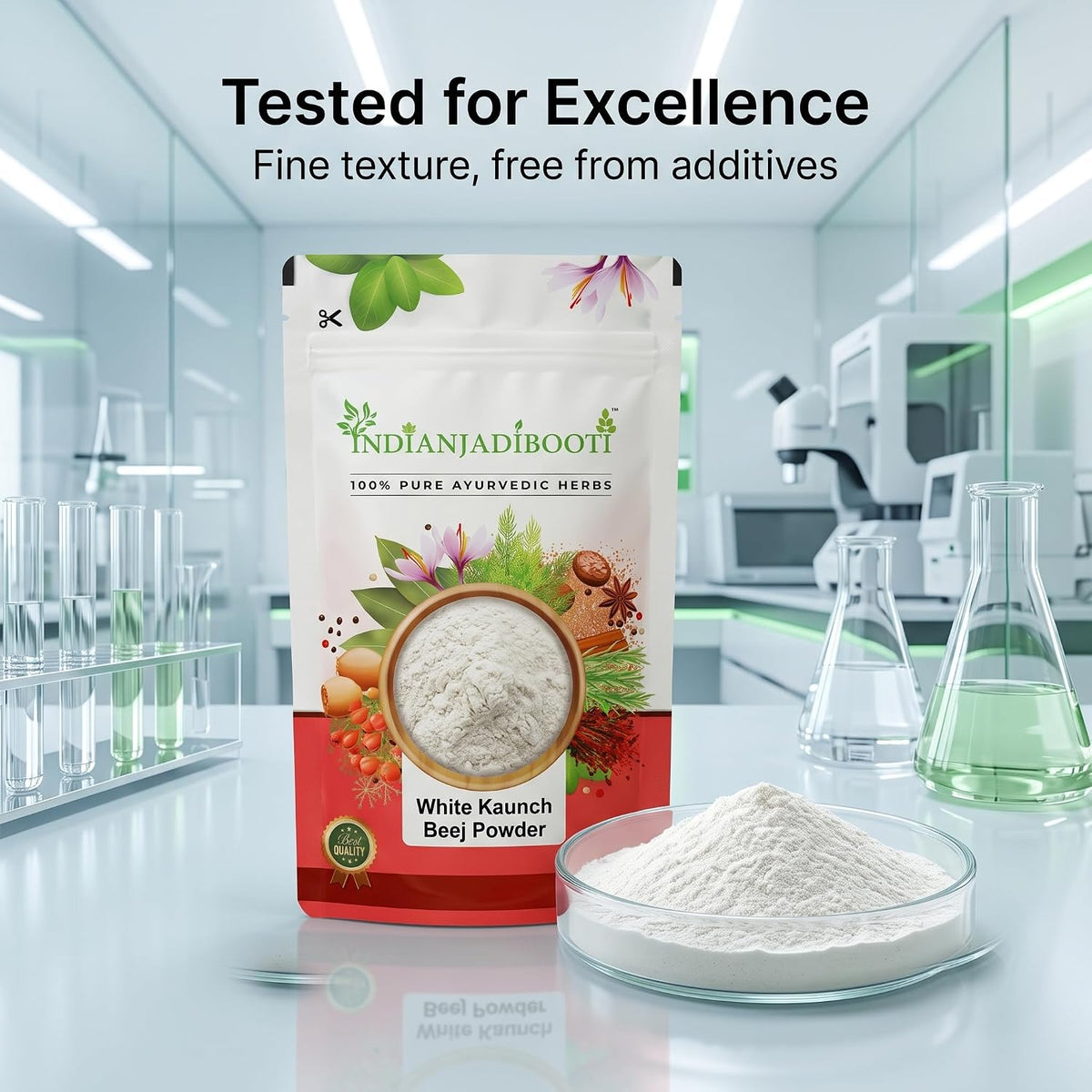IndianJadiBooti White Kaunch Beej Powder (Mucuna Pruriens/Velvet Bean) – Pure Raw Seeds for Vitality, Muscle Strength & Nervous System Support – Natural Mood Balance (100g Powder)