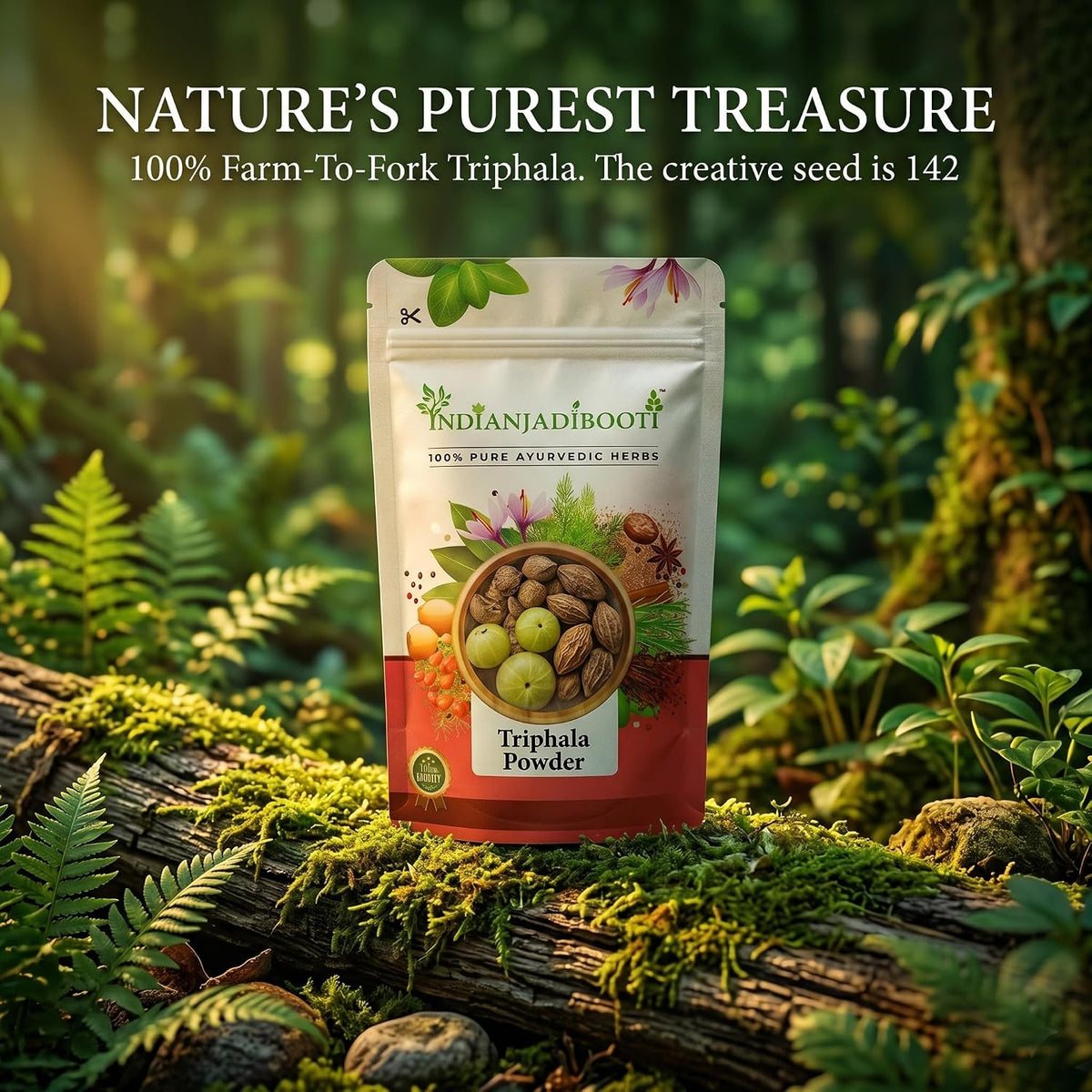 IndianJadiBooti Pure Triphala Powder | Digestive Wellness & Detox (250g)
