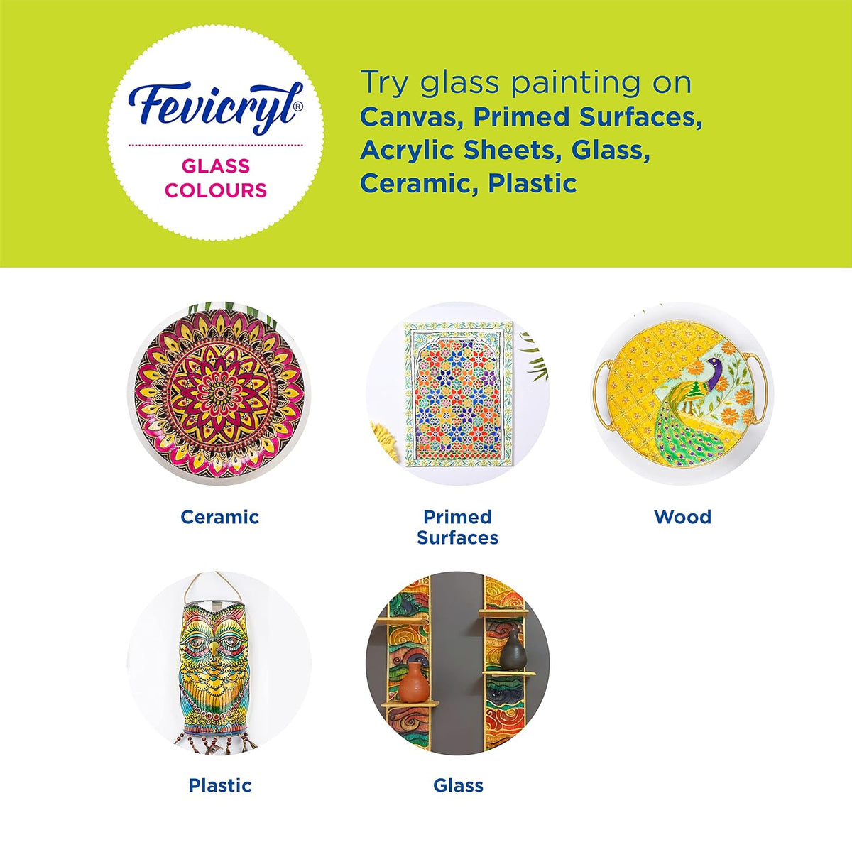 Fevicryl Glass Colour kit and Sunflower Acrylic kit Combo | Art & Craft Kit | DIY | Ideal for Artists and Beginners, Gifting