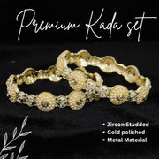 NMII Traditional Alloy Metal with White Pearls Moti Bangles For Women & Girls | Moti Kada Bangles Stylish | Rajwadi Kada Set For Wedding, Party, Occasion Wear- Set of 2 Kada