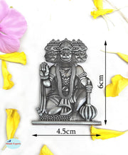 SHINDE EXPORTS Small Size Brass pital Metal panchmukhi Hanuman Idol murti Statue for car Dashboard Home (Grey)