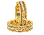 NMII Non-Precious Metal Base Metal with Zircon Gemstone Or Beads Studded worked and Spread with Glitter Pattern Glossy Finished Kada Set For Women and Girls