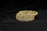 NMII Gold Plated Metal American Diamond Bangles Set For Women & Girls | Premium Traditional Design Kada Set For Women | Kada Bangles For Women | Wedding Fashion Jewellery- Set of 4