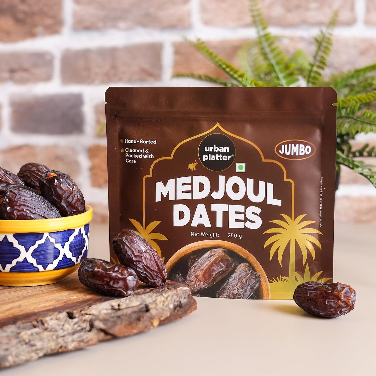 Urban Platter Jumbo Medjoul Dates, 250g (Hand-Sorted | Large-Sized & Succulent | Ideal for Premium Snacking & Festive Gifting)