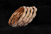 NMII Alloy Metal Bangles Set For Girls & Women Studded Pearls and Chain | Stylish Bangles Bracelet | Fancy Metal bangles | Women's Jewellery | (Pack of 4)