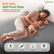 OYO BABY 100% Waterproof Premium Cotton Feel Terry Mattress Protector King Size | Ultra Soft, Breathable & Hypoallergenic Fitted Bed Cover | Mattress Cover King Size -78x72 Inch (6x6.5 Ft), Grey