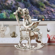 KridayKraft Metal Chair Ganesh ganpati Idol with Reading Ramayan Home Decoration and Gifts for Your Love Once
