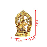 Aalayam Selveer Ganesh Brass Idol with Arch | Ganapathi Statue | Ganapati Brass Idol | Ganesh Idol for Gift | Small Ganesha Idol Brass 9 CM Height, Gold Colour 1 No