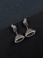 Priyaasi Oxidised Silver-Plated Bird inspired Jhumka