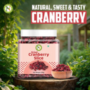 NatureVit Cranberries Dried Sliced 300g | Tart & Sweet Healthy Snack | Antioxidant-Rich Superfruit | Naturally Dried Cranberry Slices | Product of USA | Ideal for Baking, Cereal, Salads & Snacking