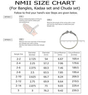 NMII Non-Precious Metal Base Metal with Leaf Shaped and Bracelet Bells Glossy Finished Latkan Kada Set For Women and Girls