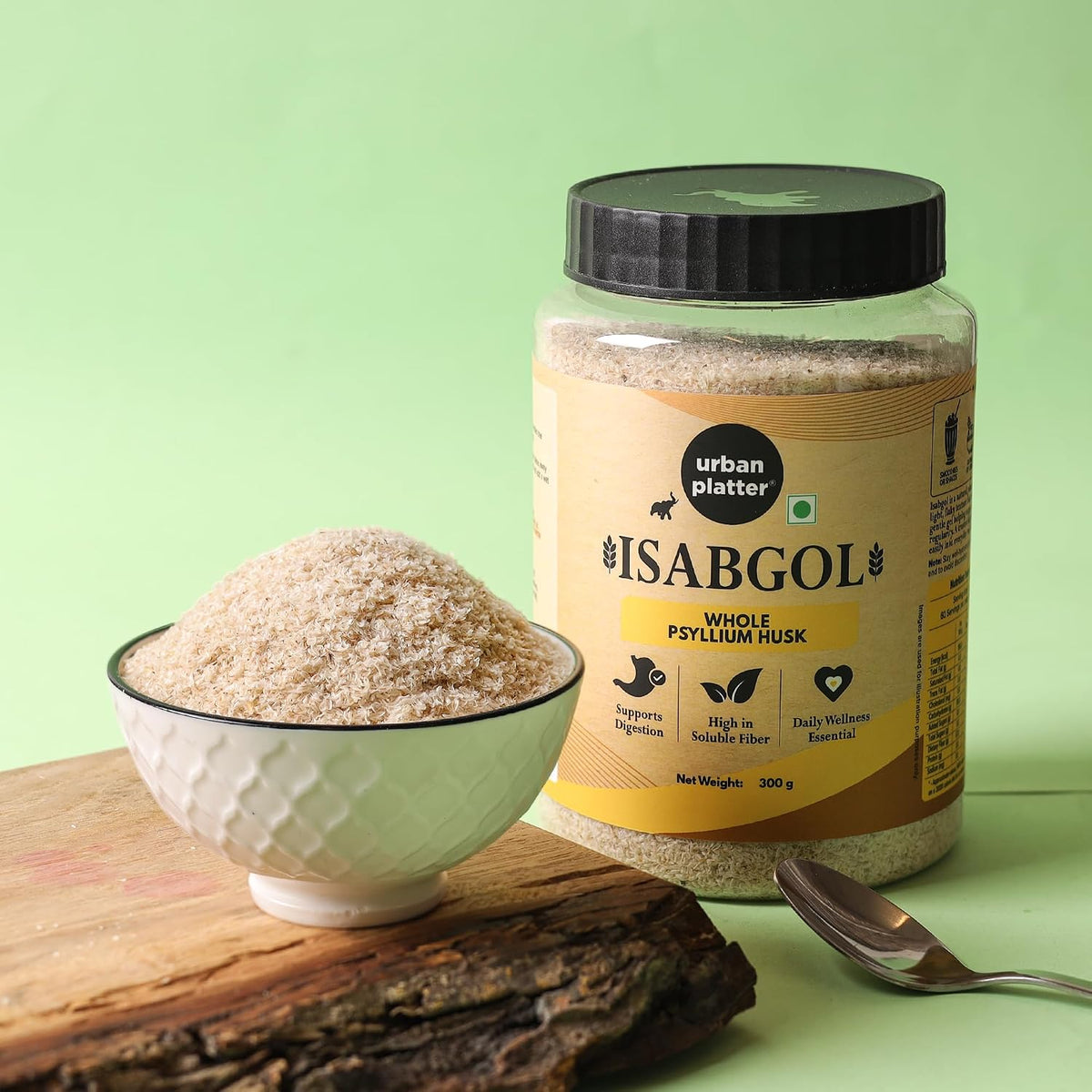Urban Platter Isabgol, 150g (Whole Psyllium Husk, Rich in Dietary Fiber, Supports Digestive Health, Nature's Soluble Fiber)