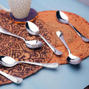 Parage 6 Pieces Stainless Steel Table Spoons,18 cm Long, Premium Spoons Set for Home & Kitchen, Luxury Dinning Tableware Cutlery Set Gift for House Warming,6 Big Spoons, Silver Imperial Design