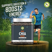 NatureVit Raw Chia Seeds 250g | Superfood for Eating | Rich in Omega-3, Fiber & Protein | Ideal for Weight Loss, Digestion & Energy | Gluten-Free & Vegan