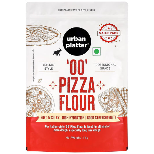 Urban Platter '00' Pizza Flour, 1kg (Superfine Durum Wheat for Soft & Stretchy Dough | Professional-Grade | Maida-Free | Perfect for Homemade Pizza)
