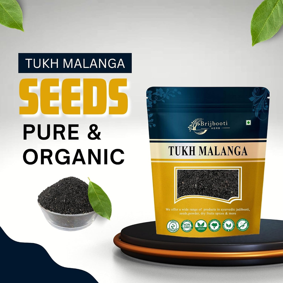 Brijbooti Tukh Malanga 100 GR | Tukh Malanga Seeds | Balanga Seeds | Tukhmalanga | Tukmalanga Beej | FSSAI, GMP, ISO Certified