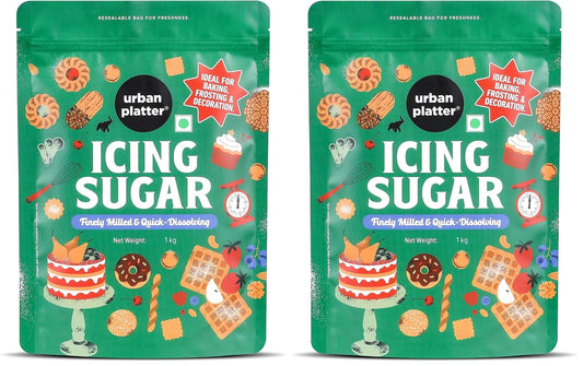 Urban Platter Icing Sugar, 1Kg (Pack of 2)