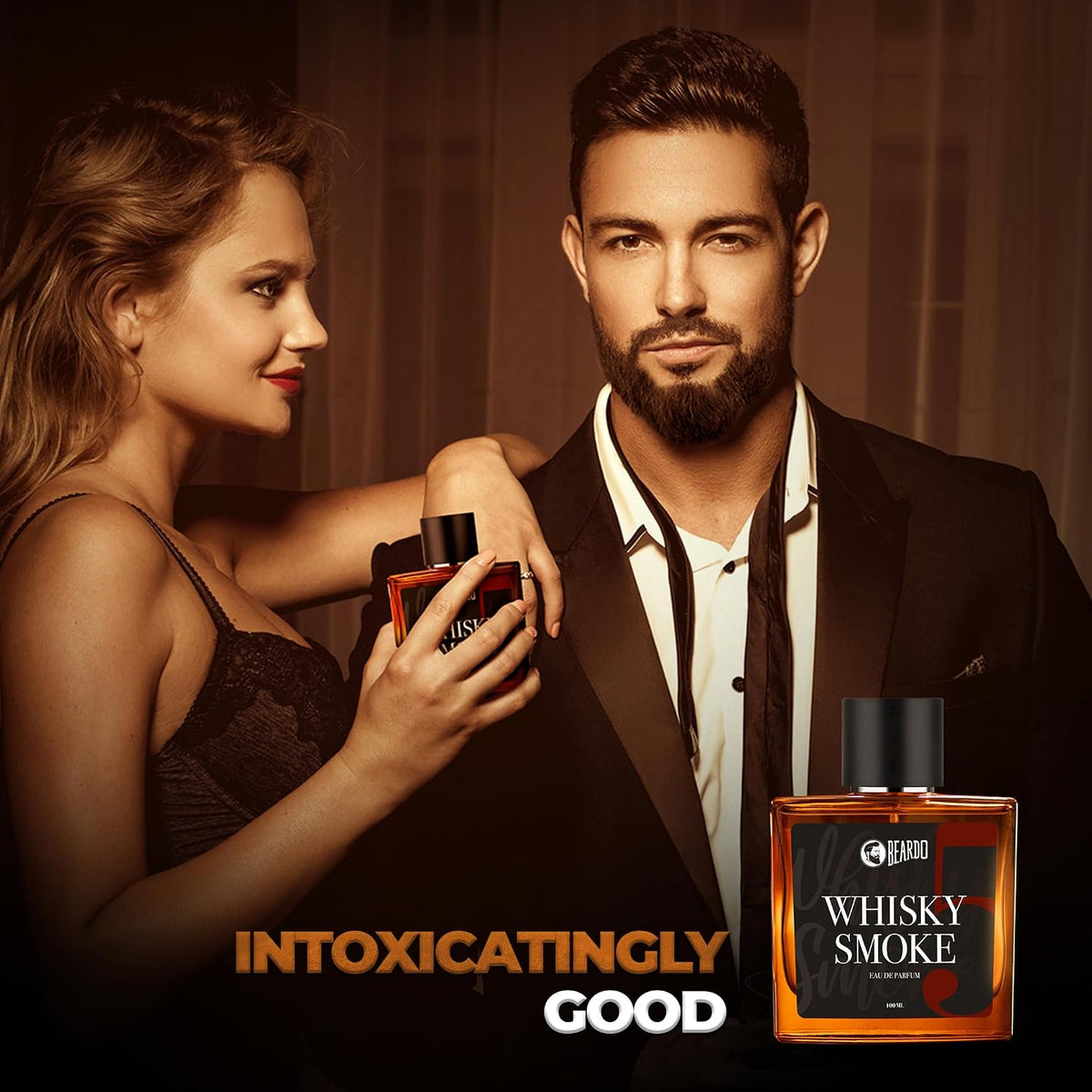 BEARDO Godfather & Whisky Smoke Perfume For Man,100ml X 2|Eau De Parfum|Premium Perfume | Strong Long Lasting Fragrance | Perfume for Men |Gift For Men| Boyfriend | Husband