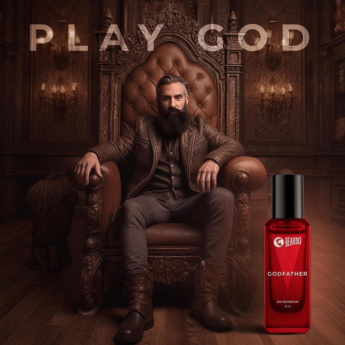 Beardo Godfather & Whiskey Smoke Masculine Fragrance Combo (20ml x 2) | Strong, Long-Lasting Perfume Set | Premium Gift for Men | Long Lasting Fragrance | Gift for Men | Gift for Friend