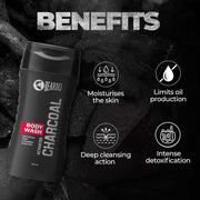 Beardo Activated Charcoal Anti-Pollution Body Wash, 200ml | Deep Pore Cleaning | Removes Dirt & Impurities | Oil Control | Cleanses & Detoxifies Deeply | For Men