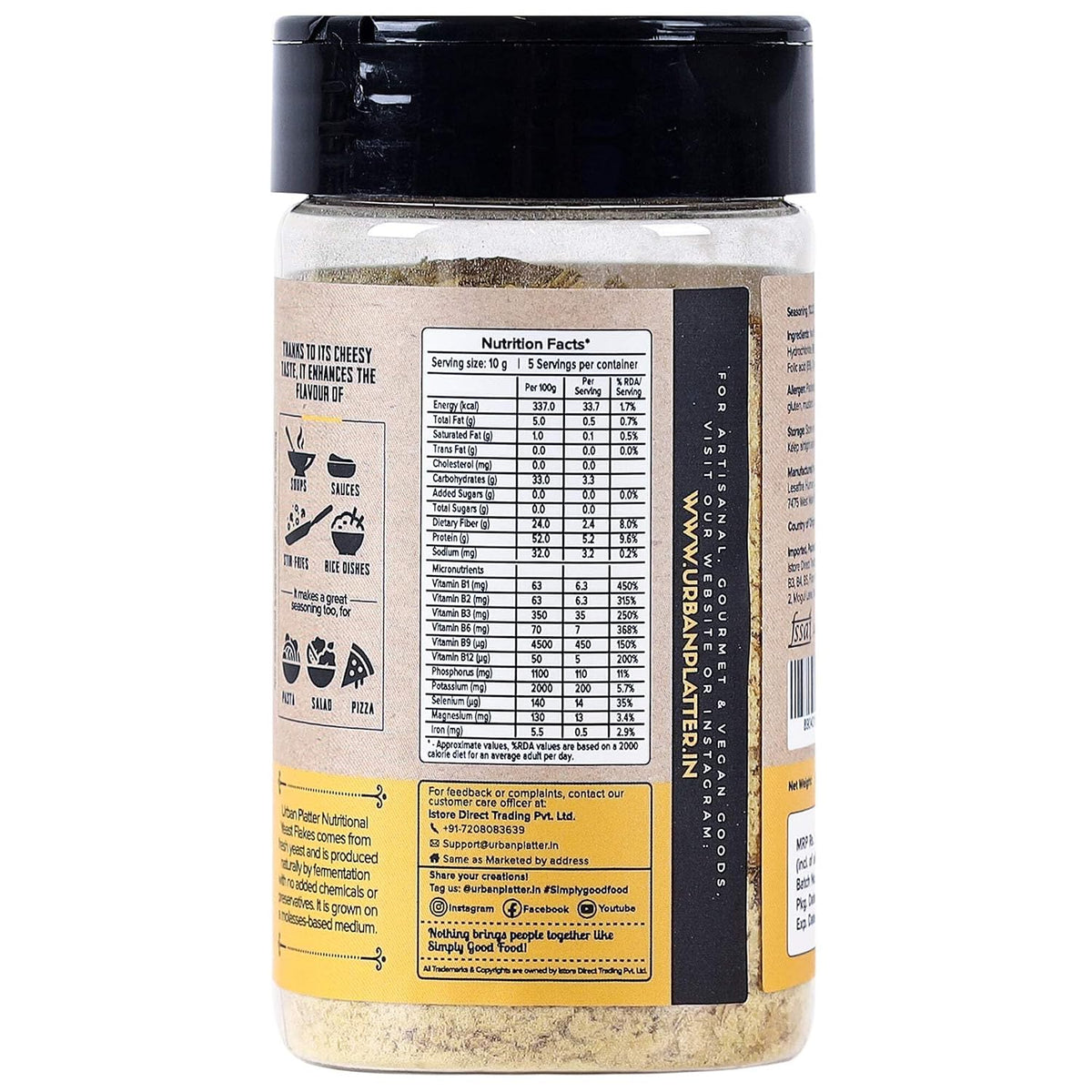 Urban Platter Nutritional Yeast Flakes, 50g (Rich in Vitamin B12 | Gluten-Free | Perfectly Plant-Based Nutty and Cheesy Nooch | Savoury Seasoning)