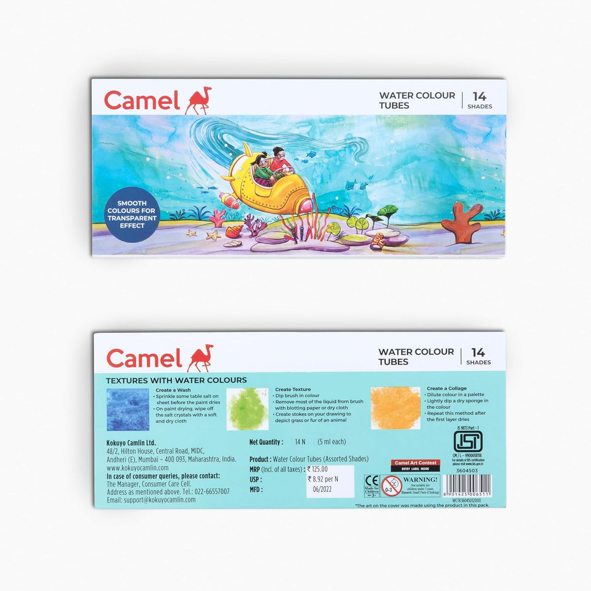 Camel Student Water Color Tube - 5ml, 14 Shades