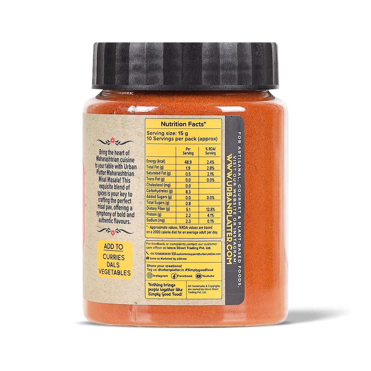 Urban Platter Maharashtrian Misal Masala, 150g (Signature Kolhapuri Misal Blend | Fiery & Hearty Taste | Onion & Garlic-free | Additive & Preservative-free)