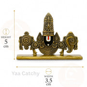 YaaNatural Yaa Catchy Lord Venkateswara Balaji Idol | Double-Sided 360° Design | Premium Antique Gold Resin Tirupati Balaji Murti | Car Dashboard, Home Temple, Office Desk & Pooja Decor | Spiritual Gift