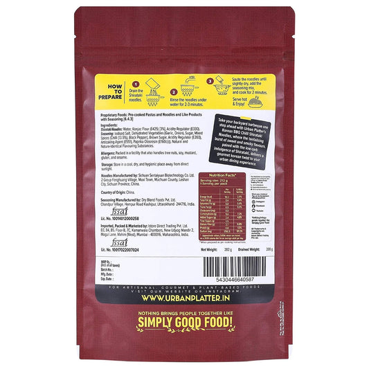 urban platter Korean BBQ Chilli Shirataki Noodles, 282gm (Konjac Noodle | Keto-friendly, Low-Carb, Fat-free | Spicy BBQ Chilli Flavour | Ready in Minutes), Large