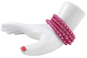 NMII Glass With Silk Thread and Zircon Gemstone Studded Worked Kada Set For Women and Girls