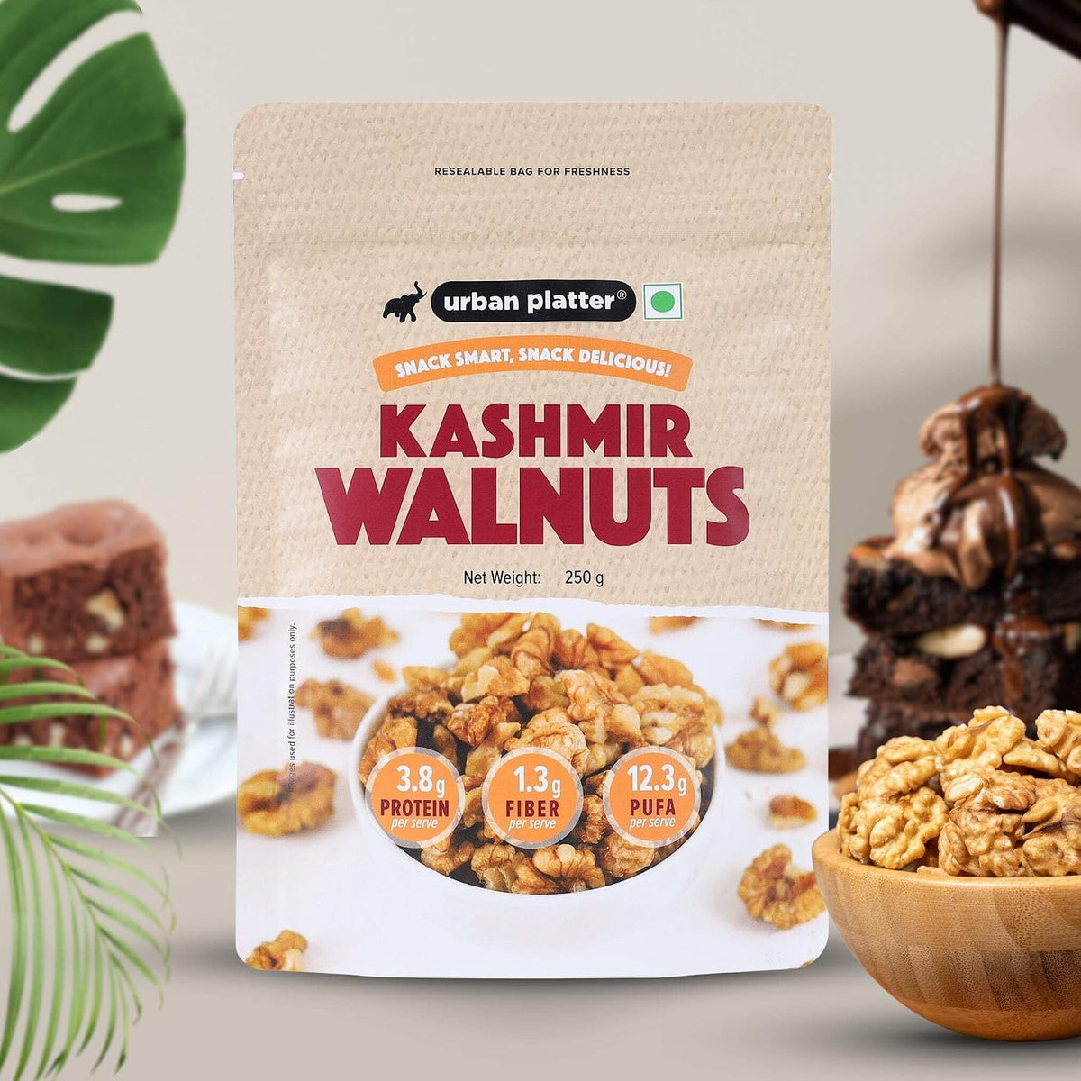 Urban Platter Kashmir Walnut Kernels, 500g (Shelled Halves | Akhrot Giri | Grown in India | Rich in Omega-3 & Antioxidants)