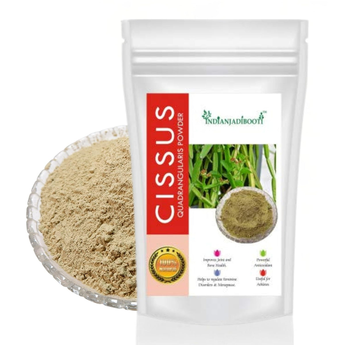 IndianJadiBooti Hadjod Powder - Cissus Quadrangularis (Asthisamharaka) - Natural Supplement for Bone Strength & Joint Flexibility - 900g Value Pack