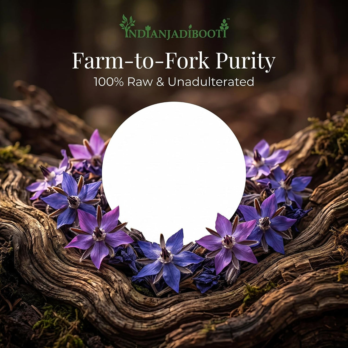 IndianJadiBooti Gule Gaozaban (Dried Borage Flowers) | 400g | Premium Purple Flowers | Natural Herbal Tea for Relaxation & Stress Relief | Traditional Cooling Tonic