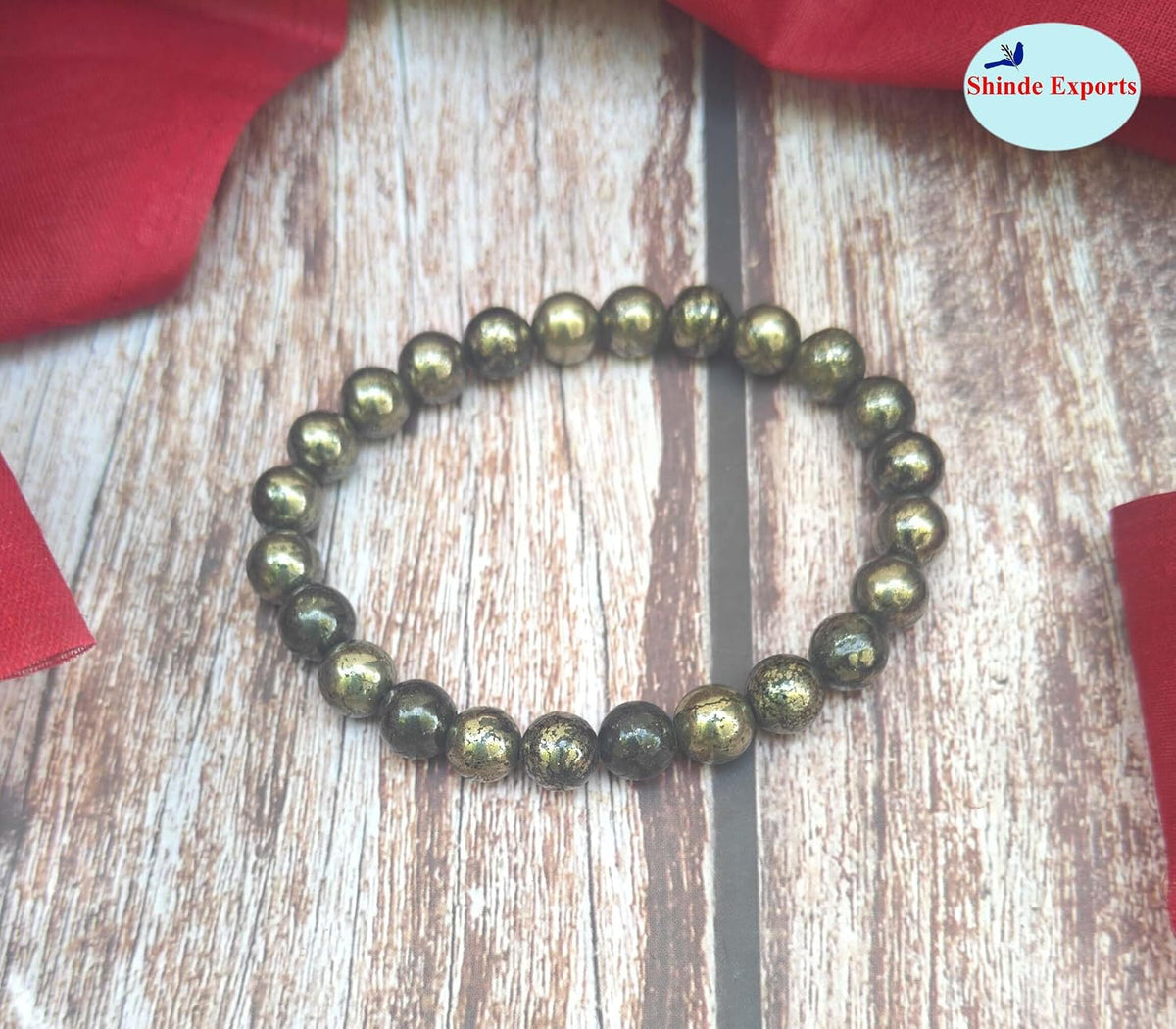 SHINDE EXPORTS Natural Pyrite Gemstone Bracelet for Men and Women
