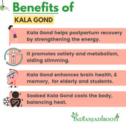 IndianJadiBooti Pure Kala Gond (Gond Siyah) | Traditional Black Resin for Structural Harmony, Joint Resilience & Vata Balance | 900 Grams