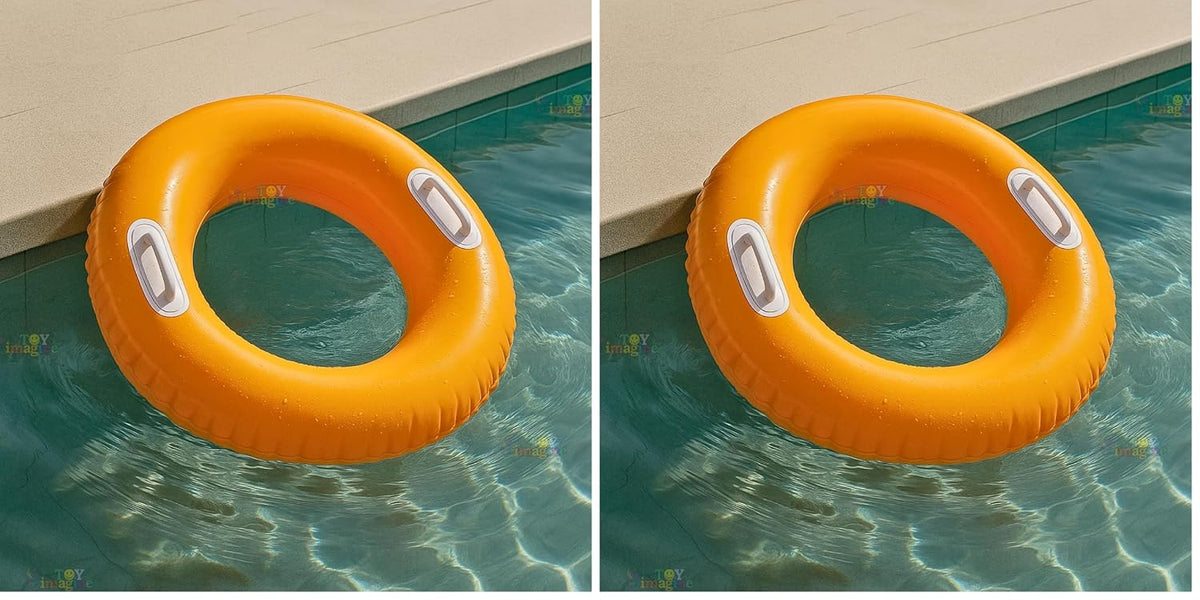 Toy Imagine Inflatable Float Tube Ring for Swimming Pool for 8 Years and Above | Swim Float Tubes with Handle for Fun Pool Party for Kids and Adults (Orange,Green, Pink) (Pack of 2)