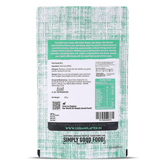 Urban Platter Black Chia Seeds, 200g (Rich in Omega-3, Fibre & Protein | Superfood)