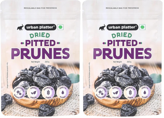 Urban Platter Pitted California Prunes, 250g (Naturally Sweet | Rich in fibre & Antioxidants | Ready-to-Eat Dried Plums) (Pack of 2)