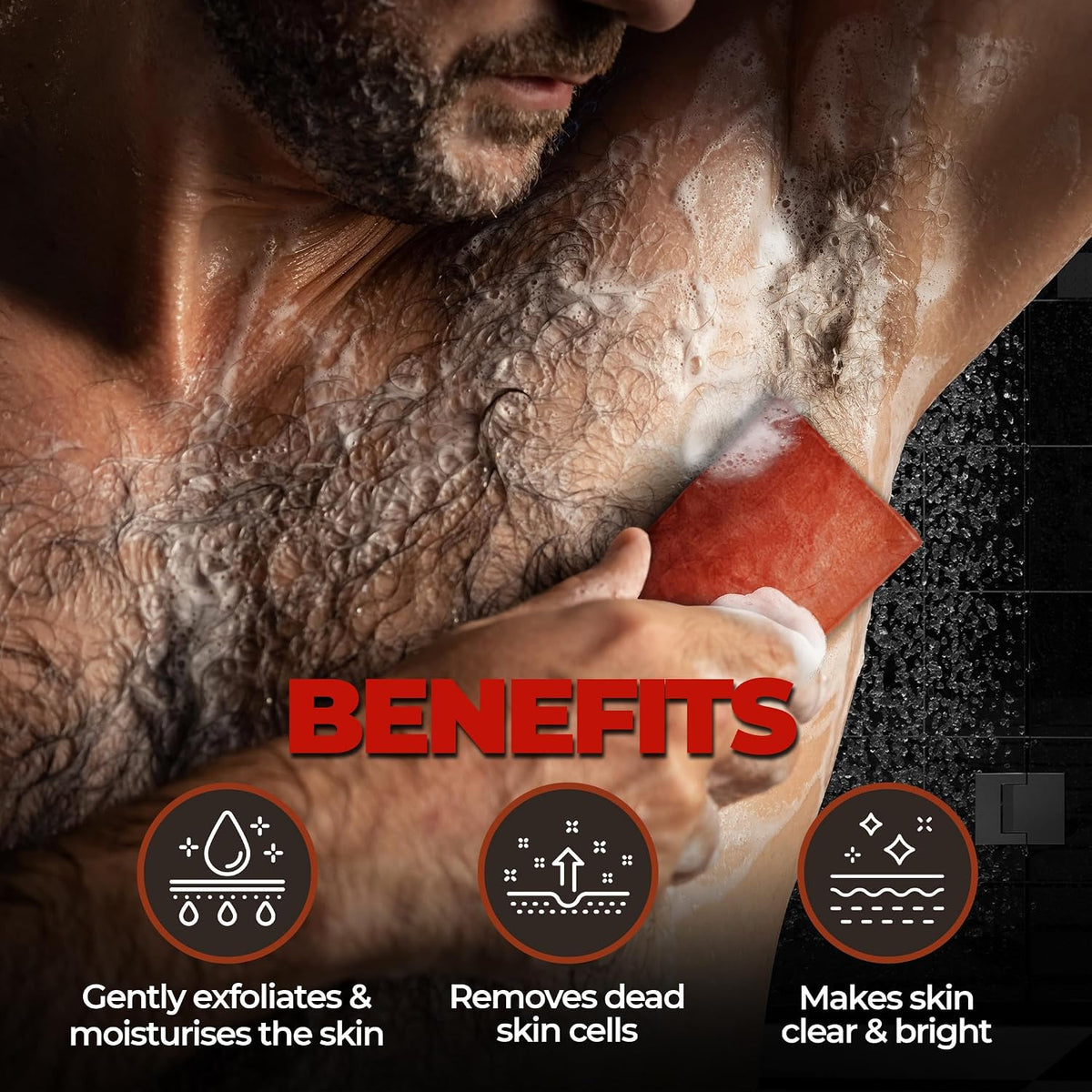 Beardo Whisky Smoke Perfumed Luxury Soap for Men, 75g | Deep cleanses skin pores | Repairs broken skin and Reduce Hyperpigmentation | Refreshing Fragrance all day long