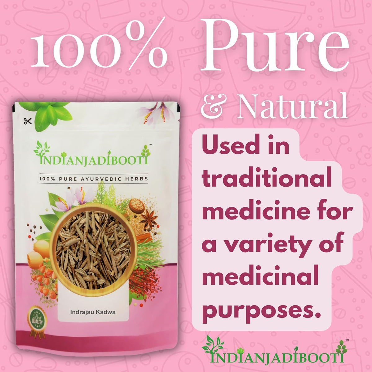 IndianJadiBooti Indrajau Kadwa,Holarrhena Pubescens | Bitter Inderjau Seeds for Healthy Sugar Levels & Digestion | Natural Kutaj Beej for Detox & Madhumeha | Raw & Pure - 100g