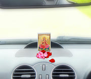 DIVINITI 24K Gold Plated Religious Car Dashboard Frame | Premium God Idol Frame for Car, Home Mandir & Office Table | Spiritual Gift, Decorative Showpiece | Lakshmi Ji